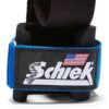 1000PLS Schiek Power Lifting Straps Blue Wrist Support Close Up
