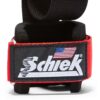 1000PLS Schiek Power Lifting Straps Red Wrist Support Close Up